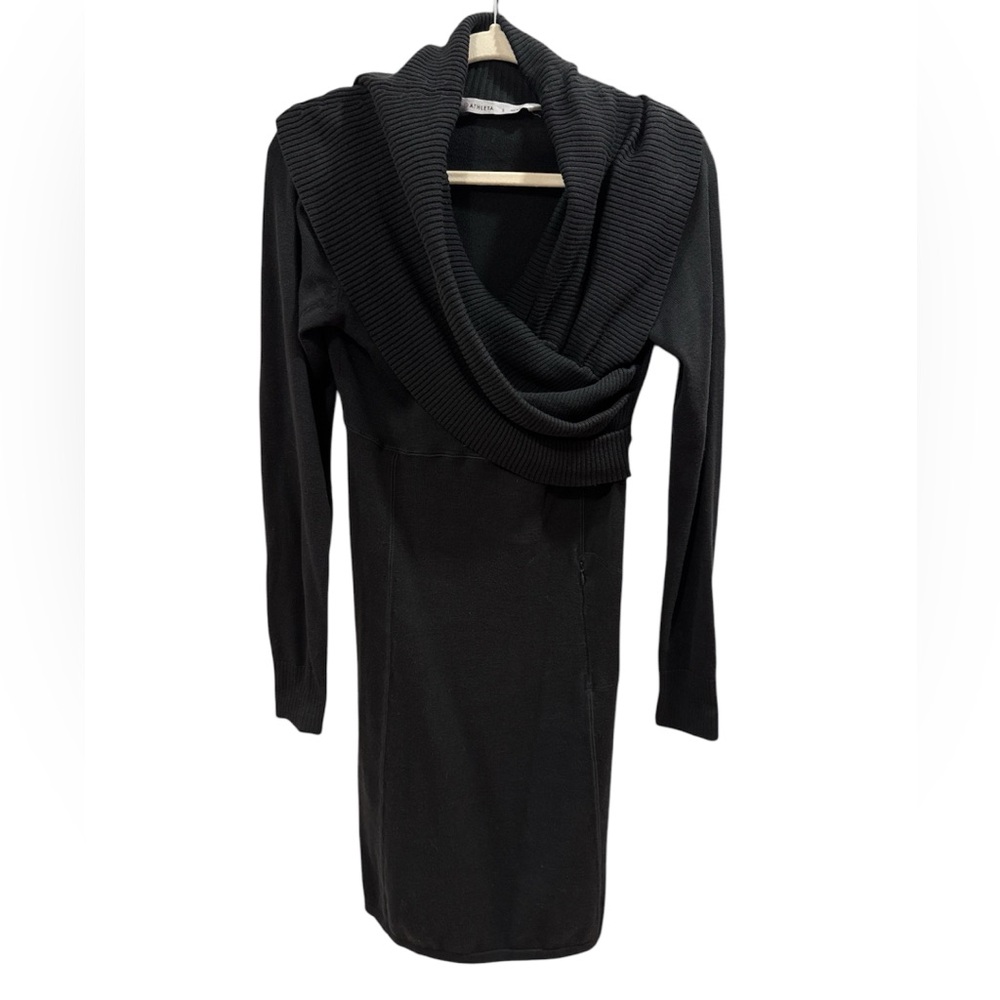 Athleta Black Cowl Neck Sweater Dress